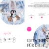 MooiZo Gutschein mit Jack Russell mit Leo-Halsband und Glitzer-Geweih im Schnee Druckbogen