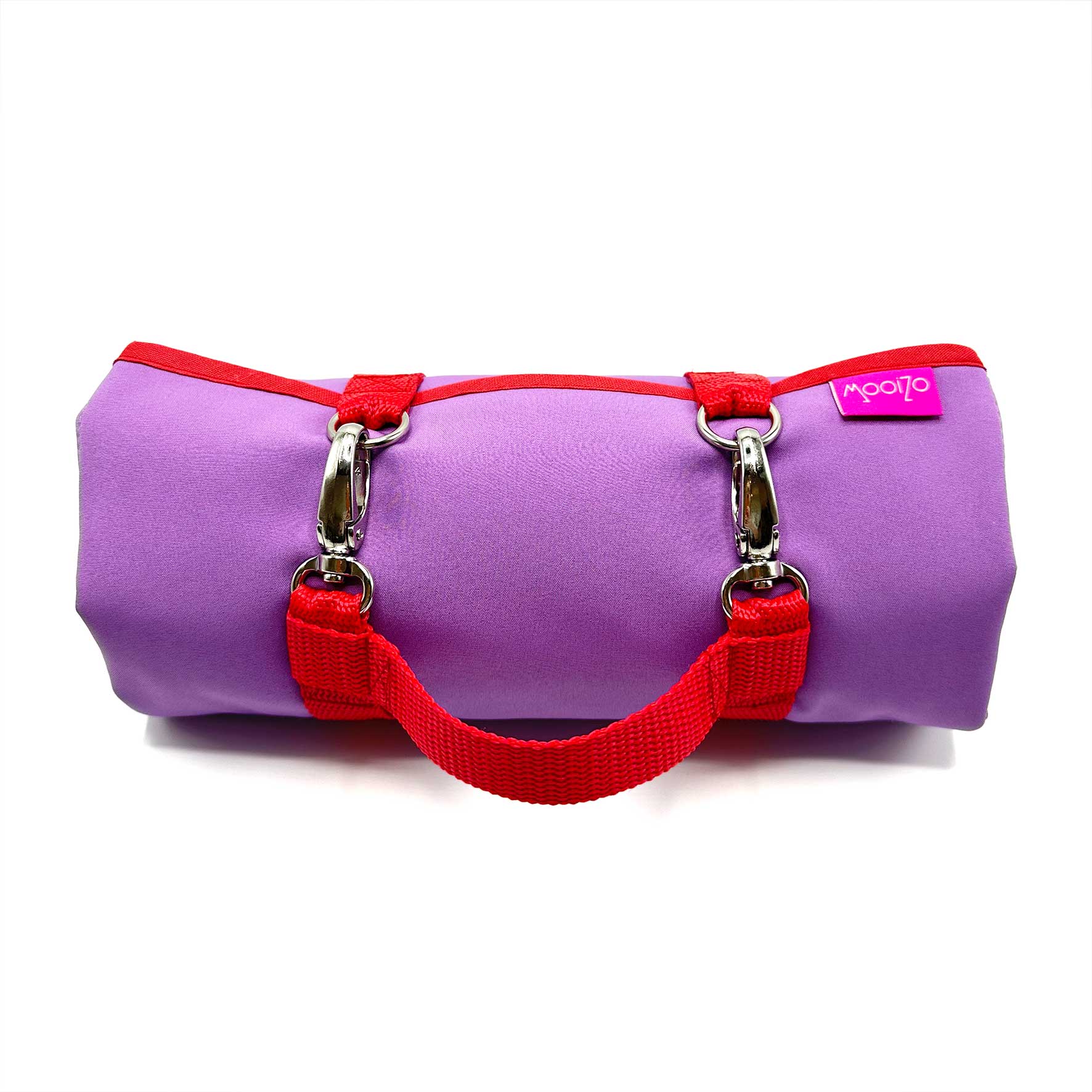 Dog'n'Roll • Hundereisedecke • Sunset Stripes • Flieder - Rot – Bild 5