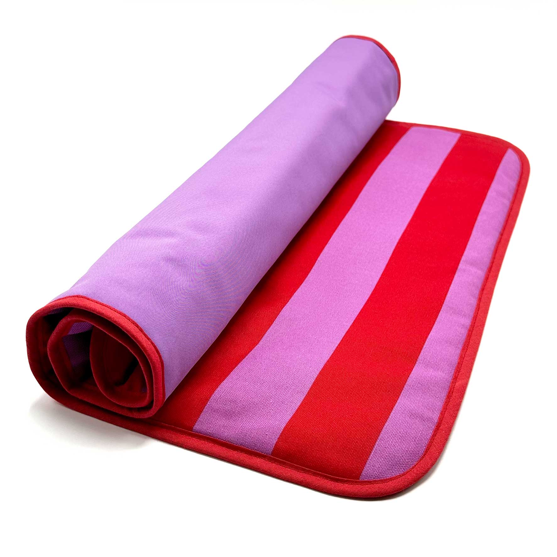 Dog'n'Roll • Hundereisedecke • Sunset Stripes • Flieder - Rot – Bild 6