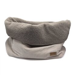 Cozy Mupfel • Hunde Kuschelsack • Breitcord Beige - Teddy Taupe
