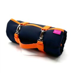 Dog'n'Roll • Hundereisedecke • Mix & Match • Dunkelblau - Neonorange