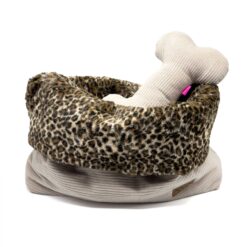 Alternative view of Cozy Mupfel • Hunde Kuschelsack • Breitcord Beige - Fell Leo-Optik