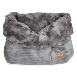 Cozy Mupfel • Hunde Kuschelsack • Breitcord Grau - Fell Grau