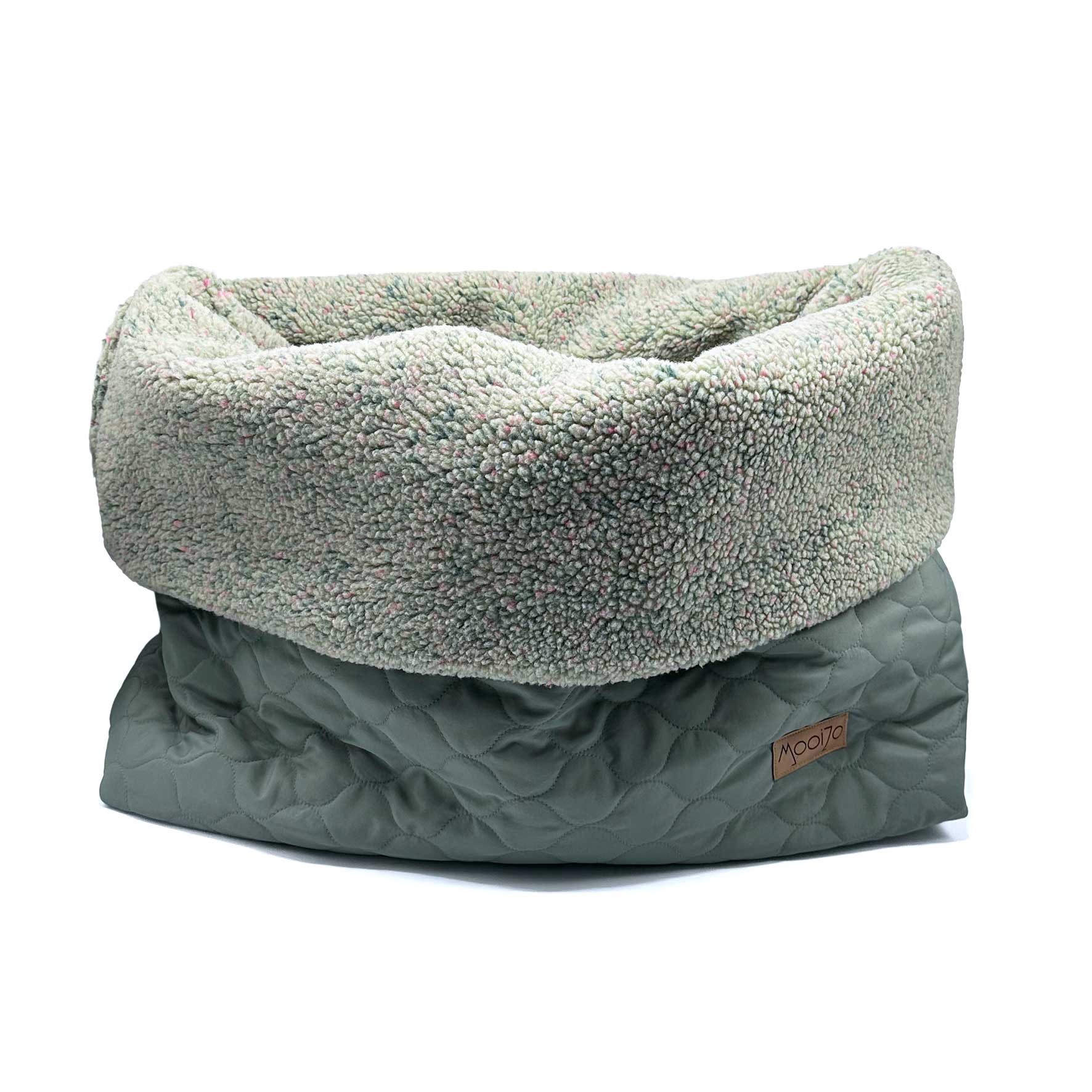 Outdoor Mupfel • Hunde Kuschelsack • Stepp Frostgrün - Teddy Frostgrün-Bunt
