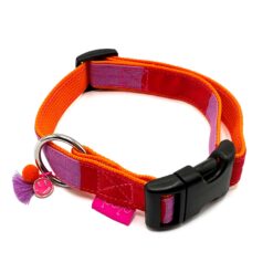 Hundehalsband • Sunset Stripes • Flieder - Rot - Orange