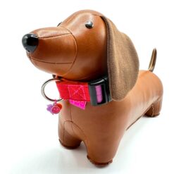 Alternative view of Hundehalsband • Sunset Stripes • Flieder - Rot - Orange